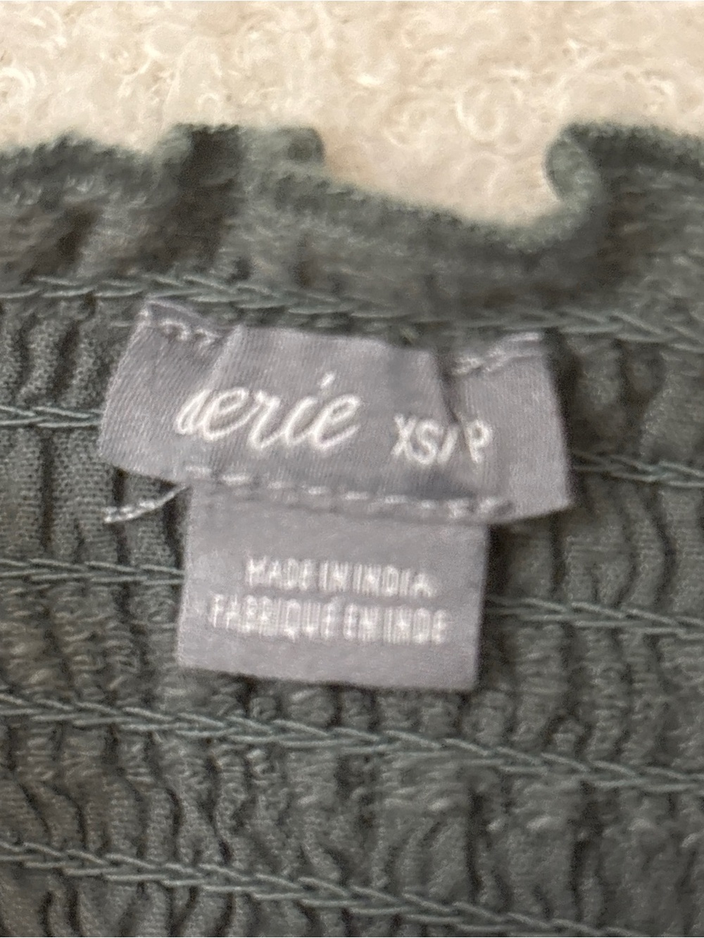 Aerie Smocked Button-Front Midi Dress Sage Green XS - Picture 3 of 8